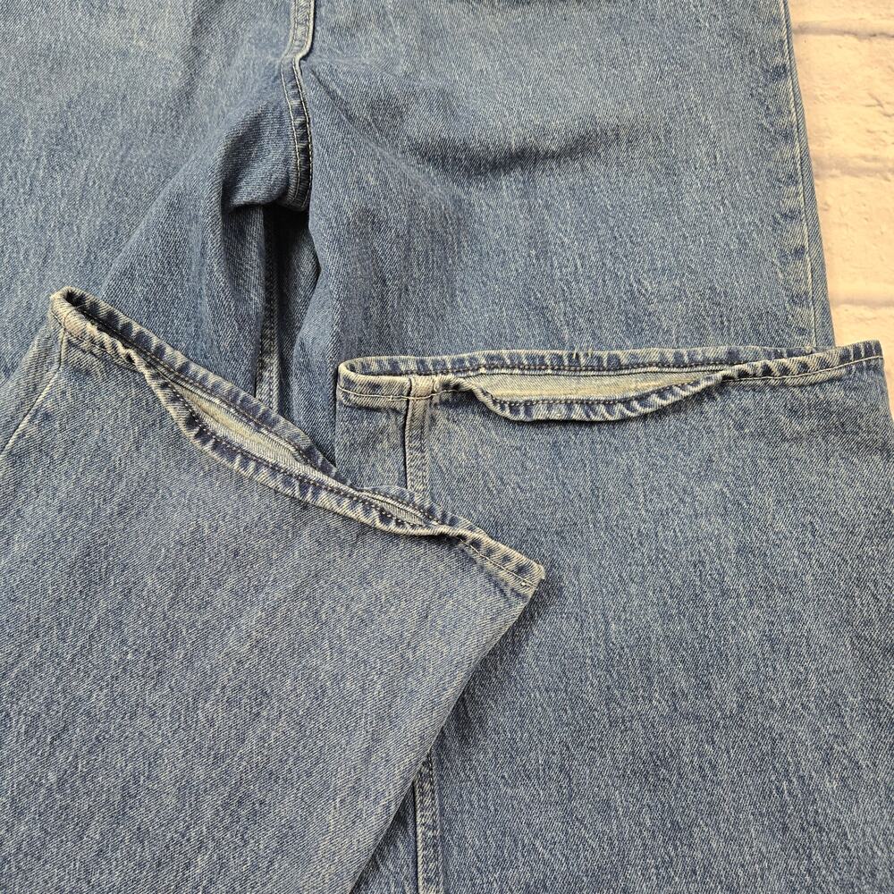 Free Assembly Super High Wide Leg Jeans Patch Pockets Artistic Wash size 10 - Picture 11 of 16
